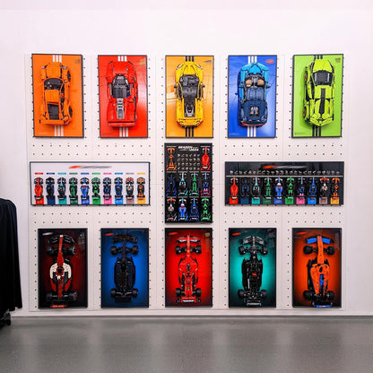 WETCEAOM Display Wallboard for Lego Technic Bugatti Chiron 42083 Race Car, Gift Ideas for Lego F1 Car for Lego Car Wall Mount Lover, Display Wallboard Only! Size:19.7X 31.5in