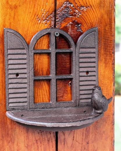Open Window Cast Iron Bird Feeder