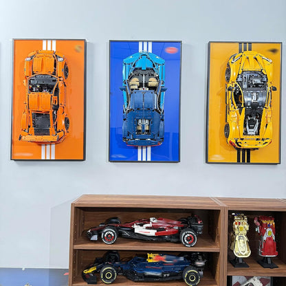 WETCEAOM Display Wallboard for Lego Technic Bugatti Chiron 42083 Race Car, Gift Ideas for Lego F1 Car for Lego Car Wall Mount Lover, Display Wallboard Only! Size:19.7X 31.5in