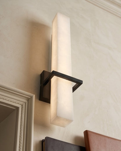 Lumière Vertical Brass Wall Sconce - Black