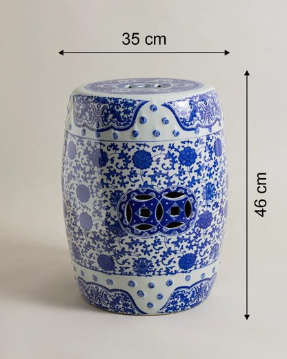 Classic Floral Ceramic Garden Stool