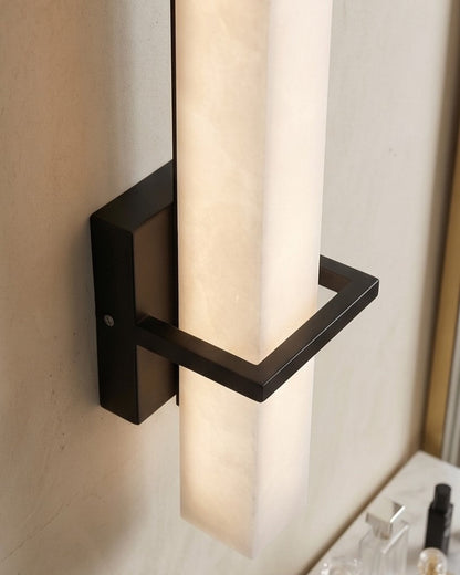 Lumière Vertical Brass Wall Sconce - Black