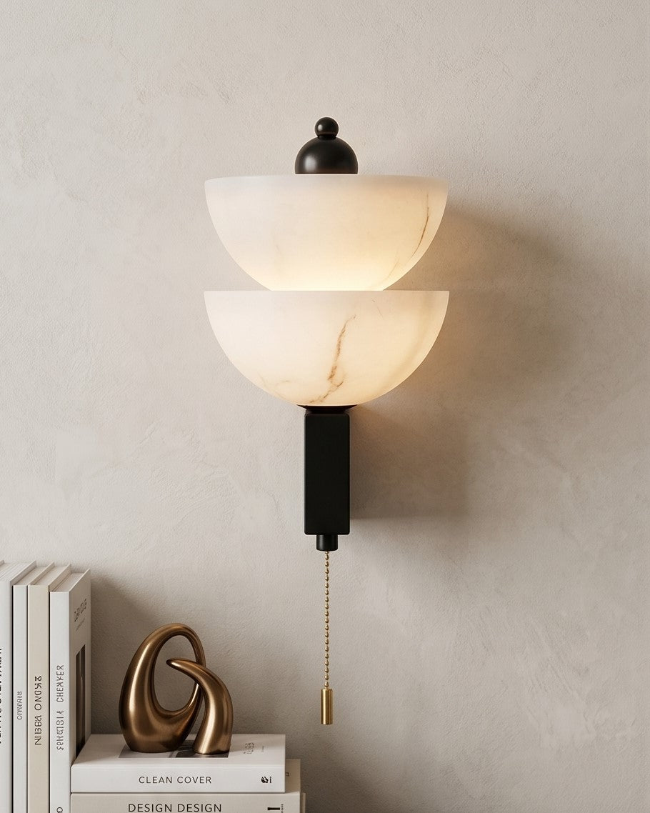 Alba Marble Glow Wall Sconce - Black