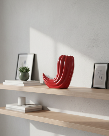 Fiery Red Chili Ceramic Vase