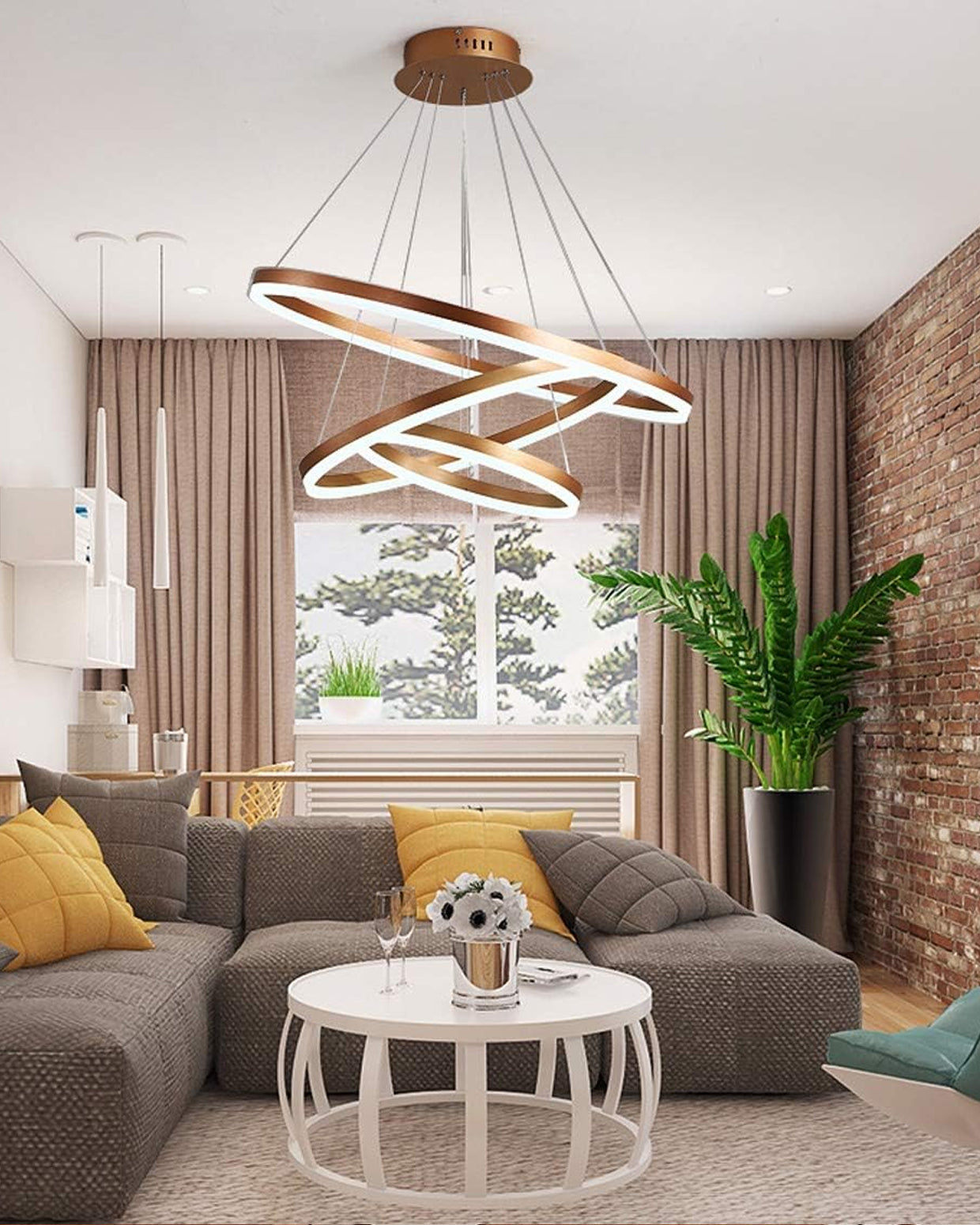 Celeste Halo Triple Ring LED Chandelier