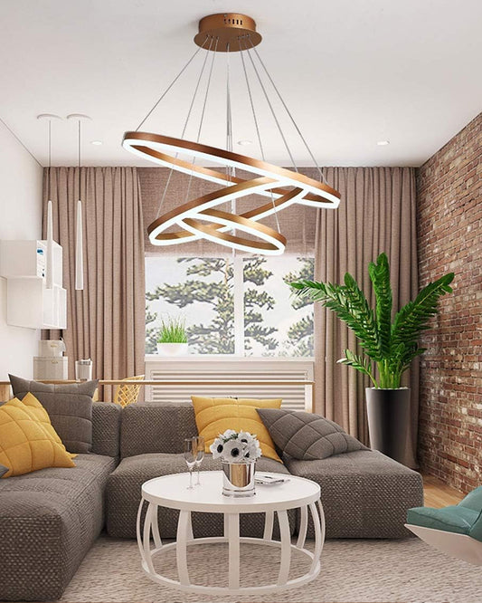 Celeste Halo Triple Ring LED Chandelier