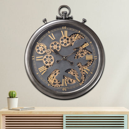 Vortex Time Luxury Antique Wall clocks for the Home With Moving Gear Mechanism Buy Wall Clock Online (Black) (Steel Body)