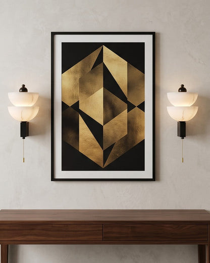 Alba Marble Glow Wall Sconce - Black