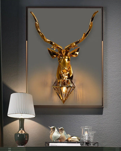 Stag Sculpture Wall Sconce