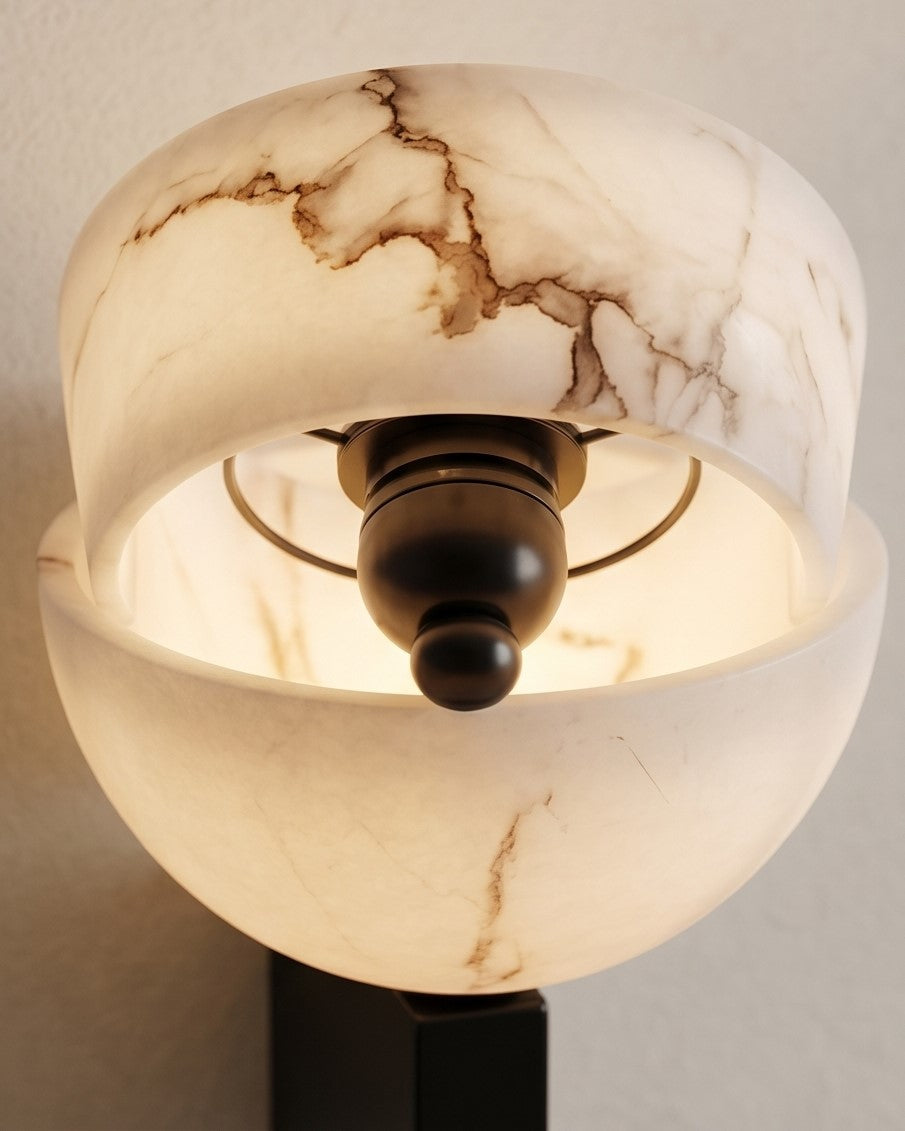 Alba Marble Glow Wall Sconce - Black