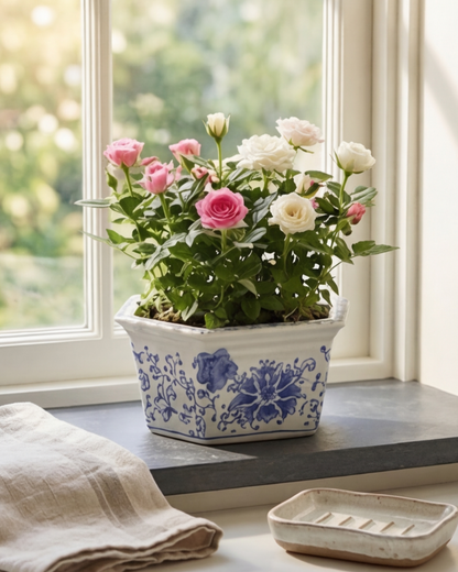 Blue Blossom Heritage Planter - 23 cm