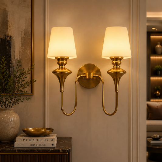 Elysian Curve Wall Light for Living Room - Double Sconce