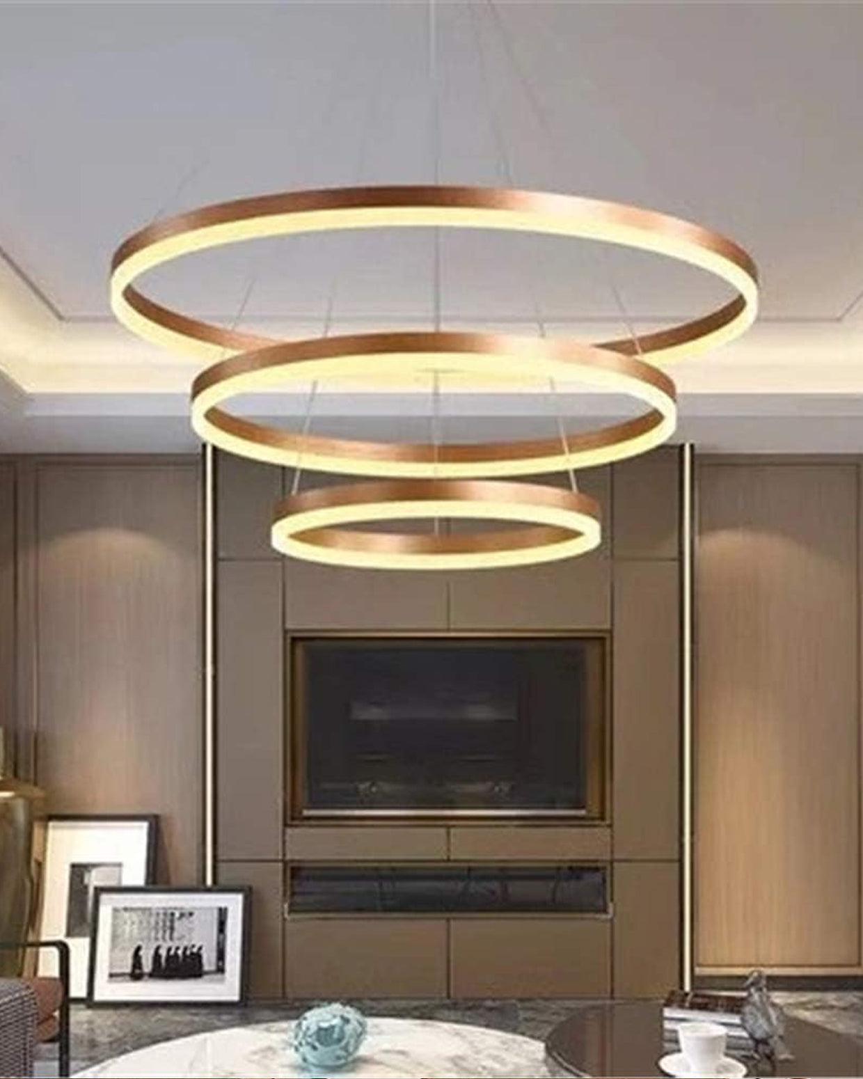 Celeste Halo Triple Ring LED Chandelier