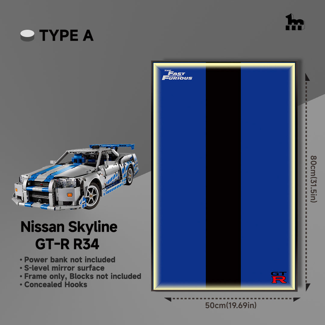 LEGO® Technic 42210 2 Fast 2 Furious Nissan Skyline GT-R (R34) Car Display Frame And LEGO Set