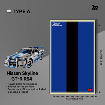 LEGO® Technic 42210 2 Fast 2 Furious Nissan Skyline GT-R (R34) Car Display Frame And LEGO Set