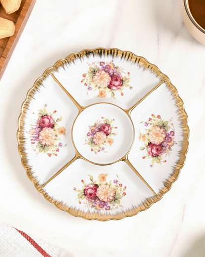 Vintage Floral Chip & Dip Platter