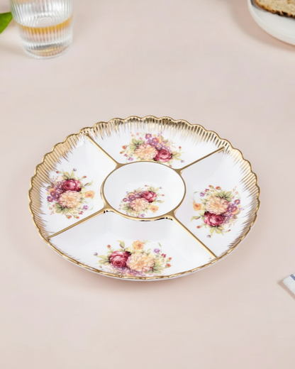 Vintage Floral Chip & Dip Platter