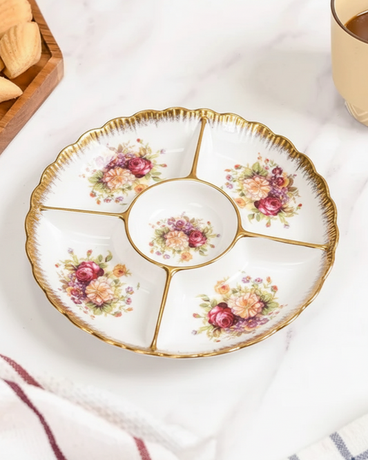 Vintage Floral Chip & Dip Platter