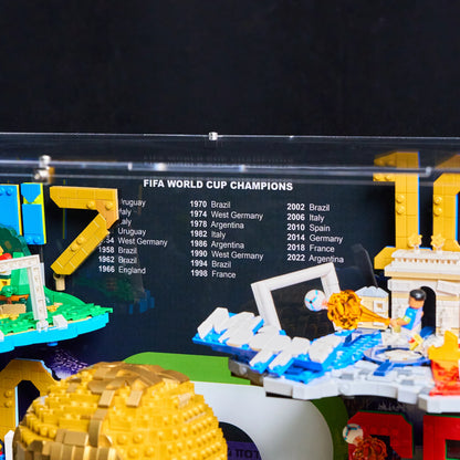 LEGO Display Case For Editions Soccer Legend Lionel Messi & Cristiano Ronaldo &Soccer Highlights 4 sets & FIFA World Cup™ Official Trophy