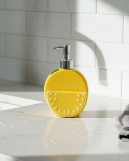 Lemon Soap Dispenser With Scrub Holder