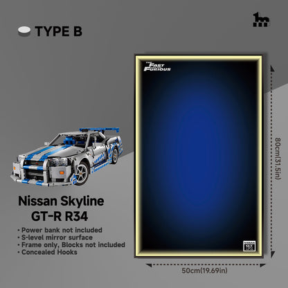 LEGO® Technic 42210 2 Fast 2 Furious Nissan Skyline GT-R (R34) Car Display Frame And LEGO Set