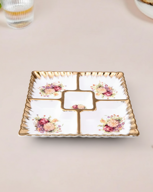 Vintage Floral Chip & Dip Platter