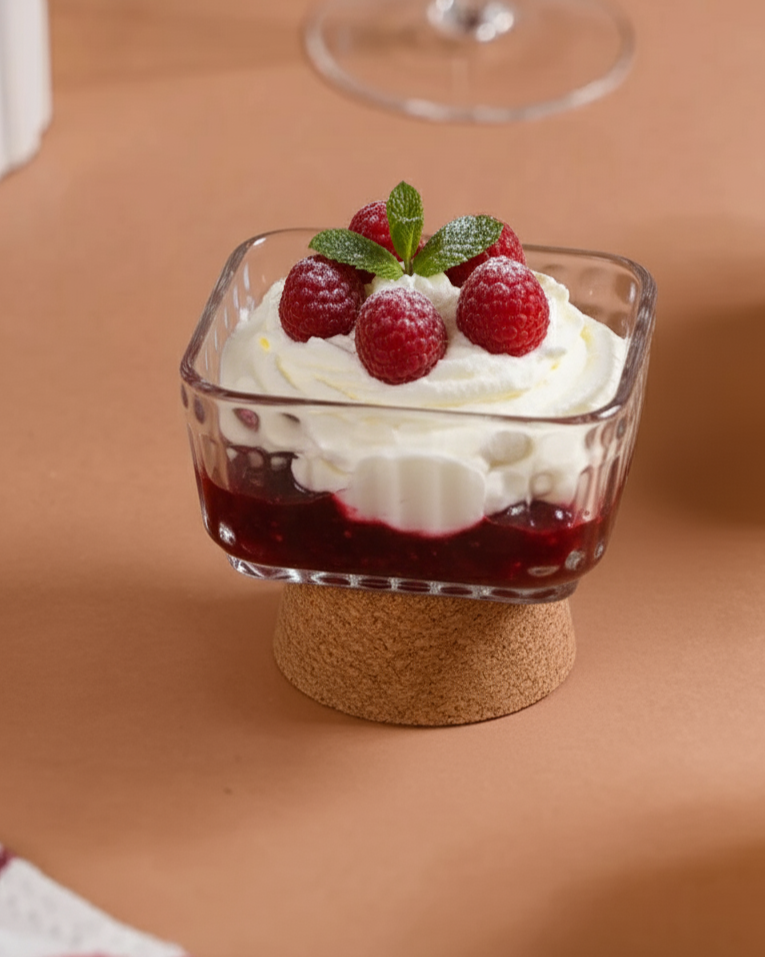 Modern Ribbed Glass Dessert Bowl