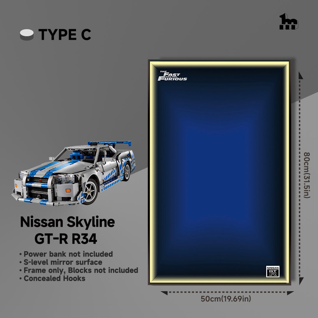 LEGO® Technic 42210 2 Fast 2 Furious Nissan Skyline GT-R (R34) Car Display Frame And LEGO Set