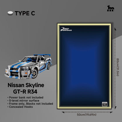 LEGO® Technic 42210 2 Fast 2 Furious Nissan Skyline GT-R (R34) Car Display Frame And LEGO Set