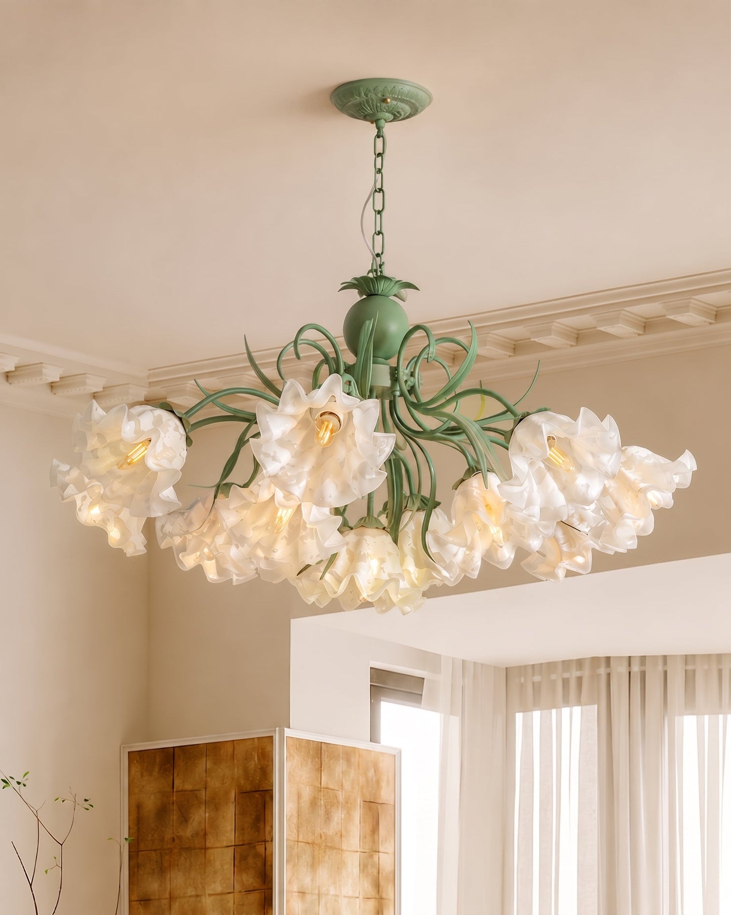 Ivory Bloom French Floral Chandelier