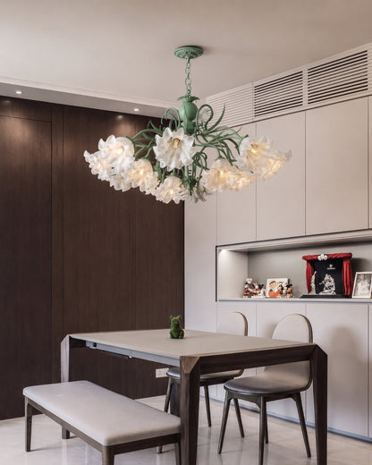 Ivory Bloom French Floral Chandelier