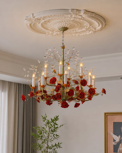 Regal Rose French Floral Chandelier