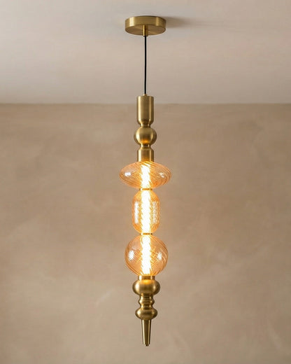 Lumivault Regal Drop Pendant Light - Amber