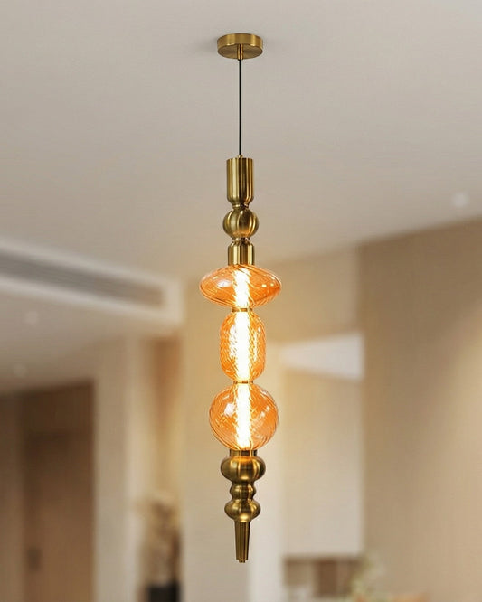 Lumivault Regal Drop Pendant Light - Amber