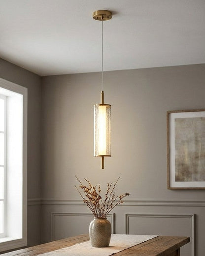 Cylvara Crystal Tube Pendant Light - Smoke