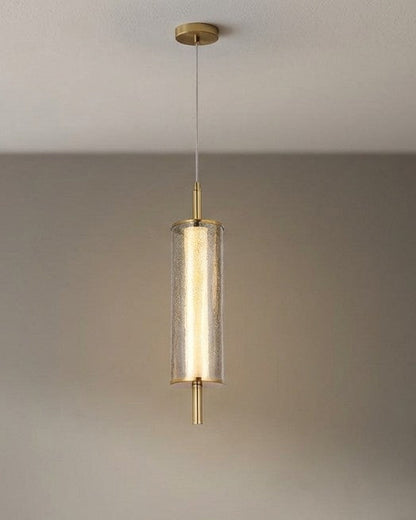 Cylvara Crystal Tube Pendant Light - Smoke