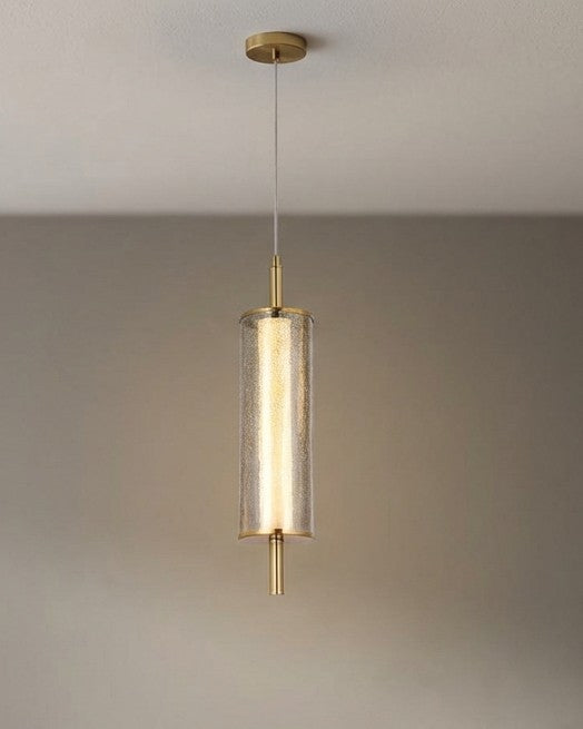 Cylvara Crystal Tube Pendant Light - Smoke