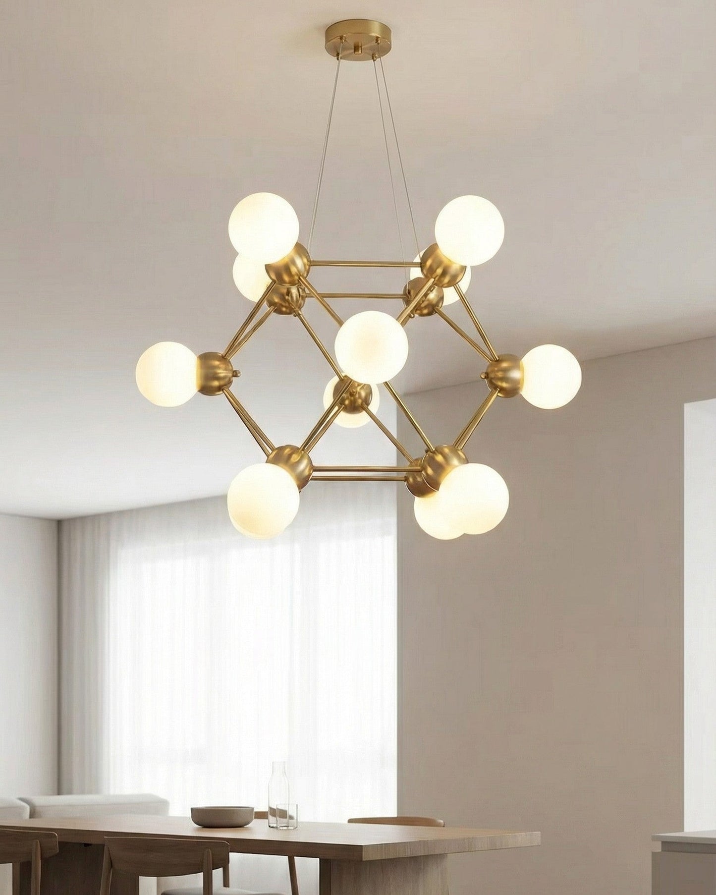 Gold Globe Cluster Chandelier