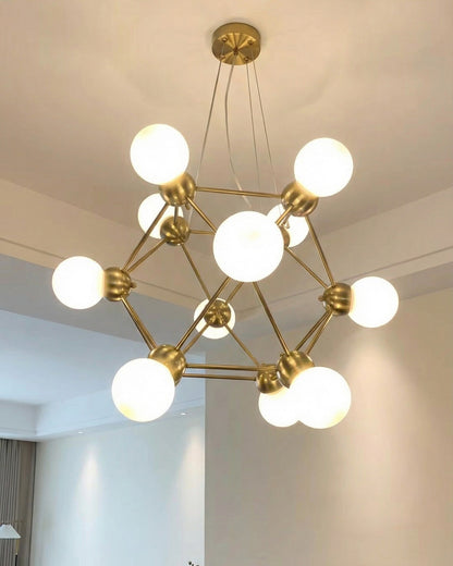 Gold Globe Cluster Chandelier