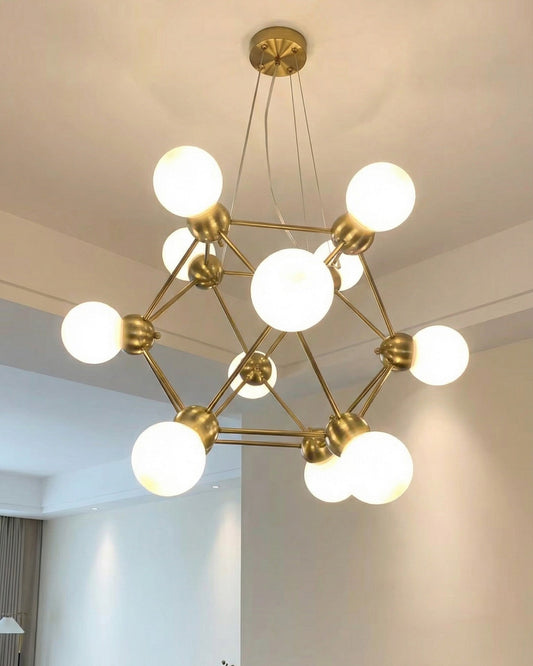 Gold Globe Cluster Chandelier