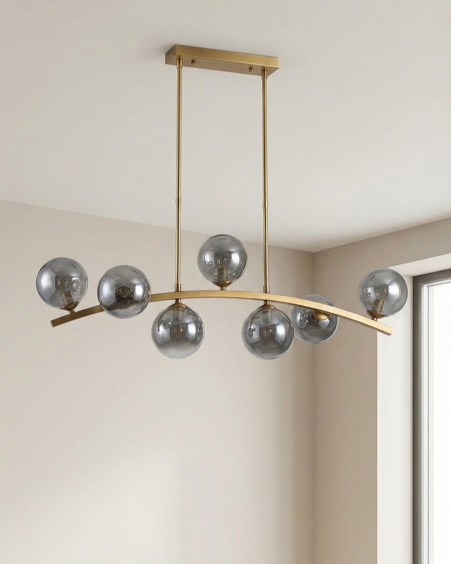 Curved Globe Bar Chandelier