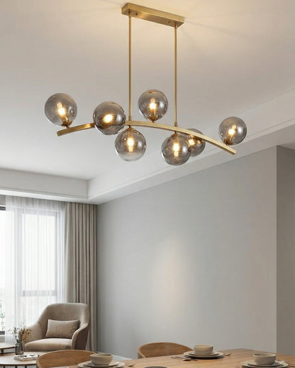 Curved Globe Bar Chandelier