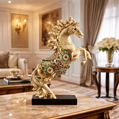 Golden Pride Horse Table Decoration Showpiece & Home Decoration Items