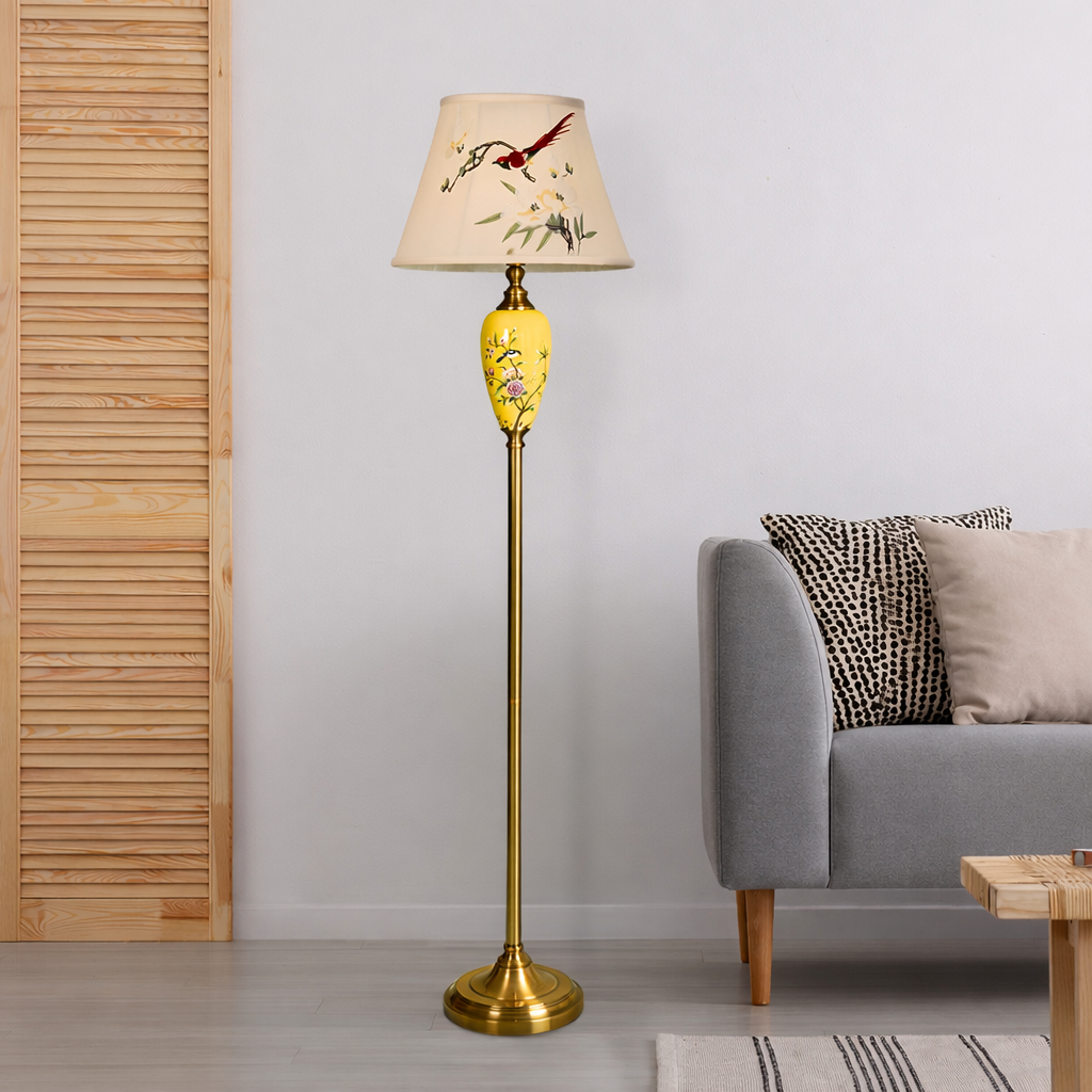 Zurich Modern Tall Floor Lamp for Living Room (Bird Shade)
