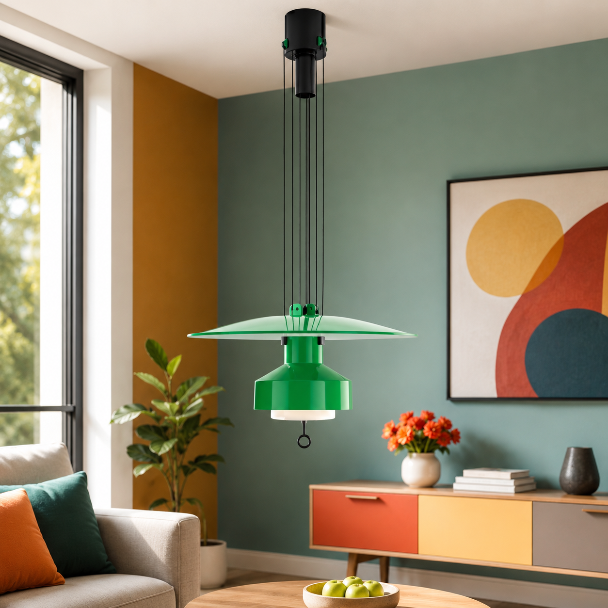 Veris Ceiling Light For Home & Home Decoration Item - Green