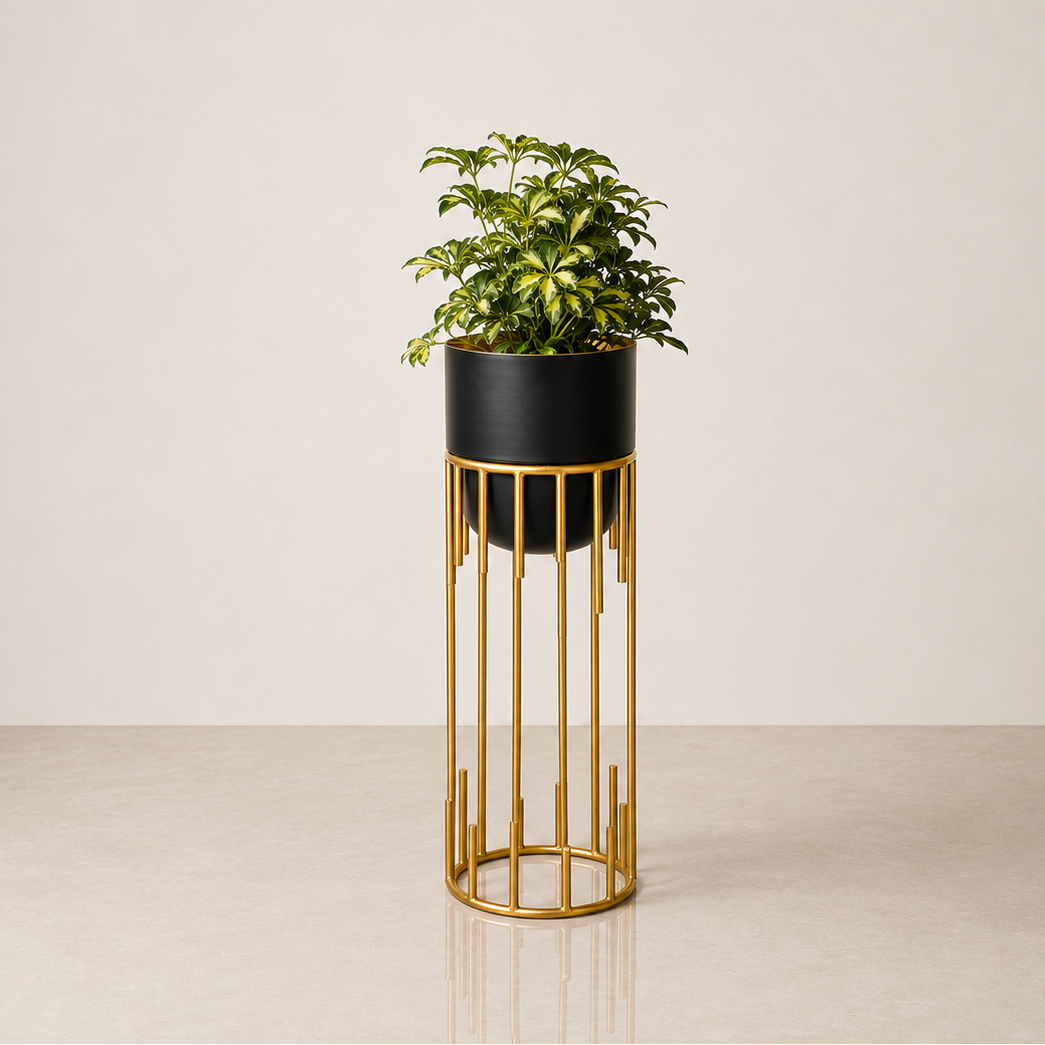Dripping Luxury Metal Black Planters - Medium