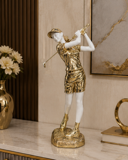 Golden Swing Golf Lady Figurine