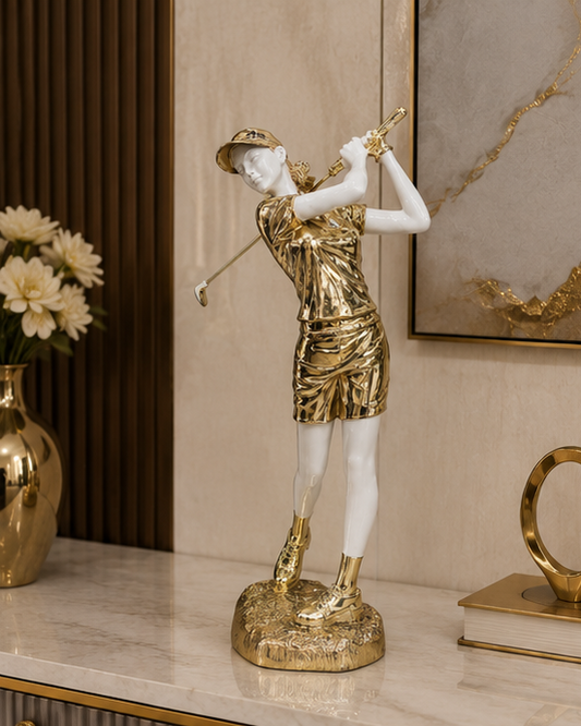 Golden Swing Golf Lady Figurine