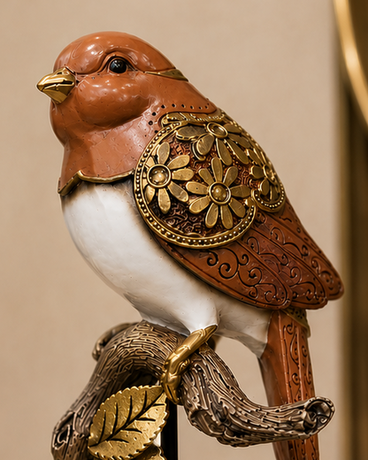 Branch Songbird Decorative Figurine - Brown