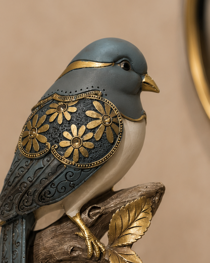 Branch Songbird Decorative Figurine - Grey